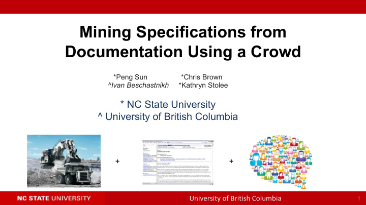 mining specifications from documentation using a crowd
