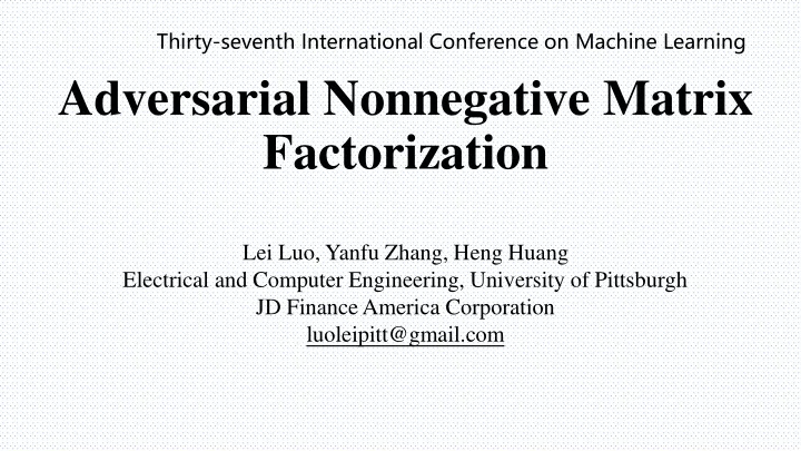 adversarial nonnegative matrix factorization