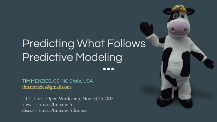 predicting what follows predictive modeling