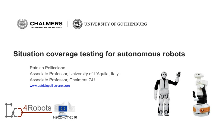 situation coverage testing for autonomous robots