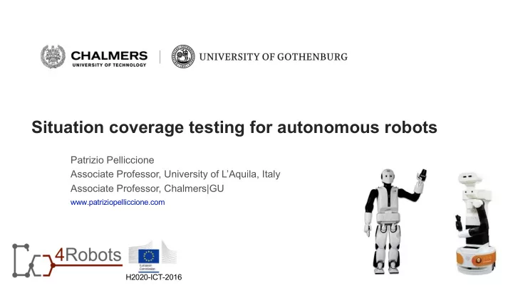 situation coverage testing for autonomous robots