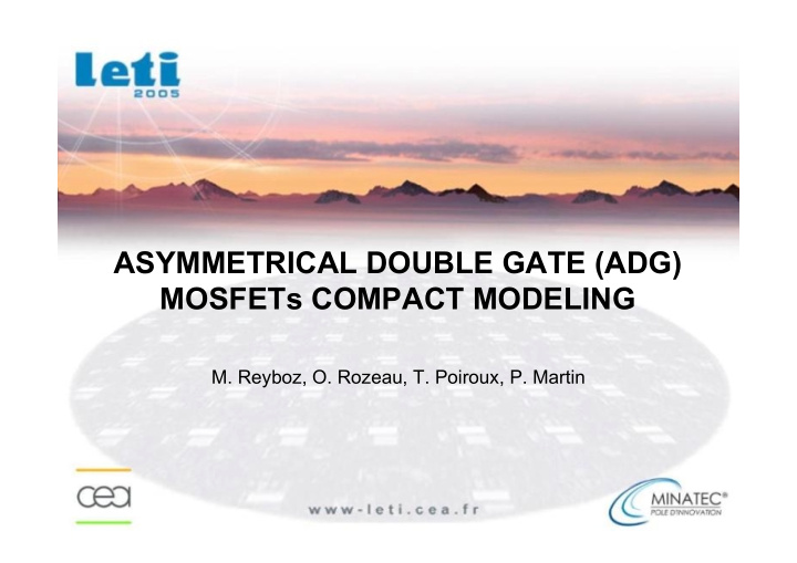 asymmetrical double gate adg mosfets compact modeling