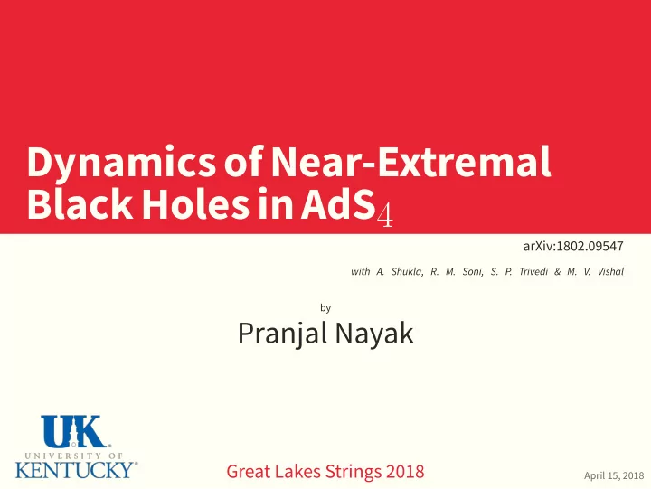 dynamicsofnear extremal