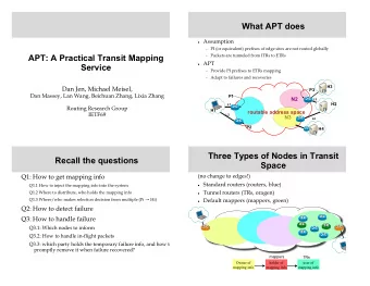 What APT does  Assumption  PI (or equivalent) prefixes of edge sites are not routed globally