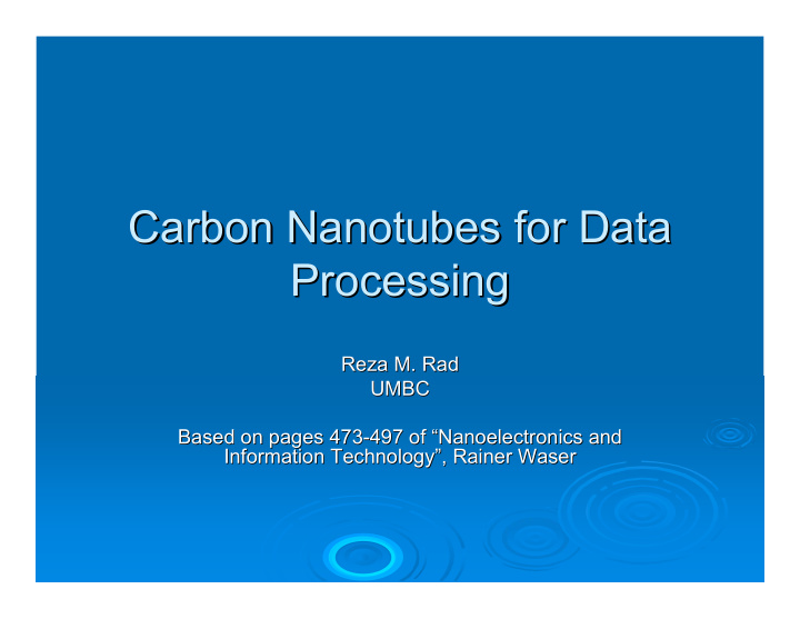 carbon nanotubes nanotubes for data for data carbon