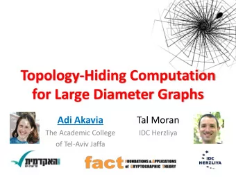 Topology-Hiding Computation  for Large Diameter Graphs  Adi Akavia  Tal Moran  The Academic College