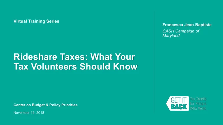 rideshare taxes what your tax volunteers should know