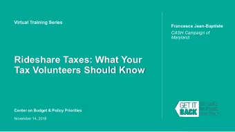 Rideshare Taxes: What Your  Tax Volunteers Should Know  Center on Budget &amp; Policy Priorities