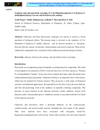 Acetylation of the chalcone yields 2- Acetoxy-3,4-dimethoxy-5-methyl chalcone (VIII).  The