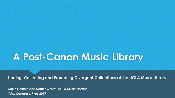 a post canon music library