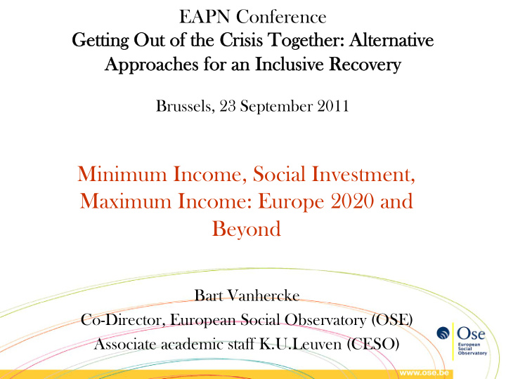 minimum income social investment maximum income europe