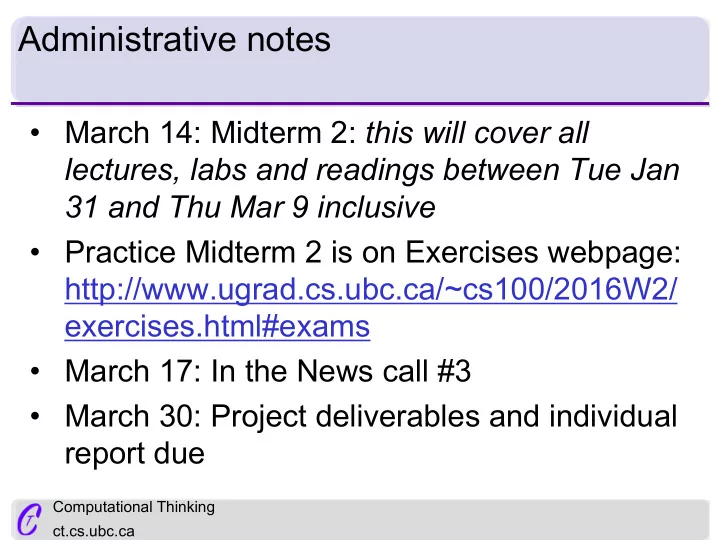 administrative notes
