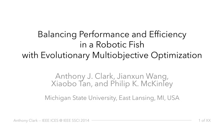 balancing performance and efficiency in a robotic fish