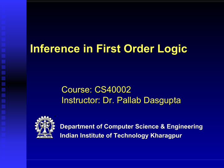 inference in first order logic inference in first order