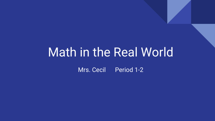 math in the real world