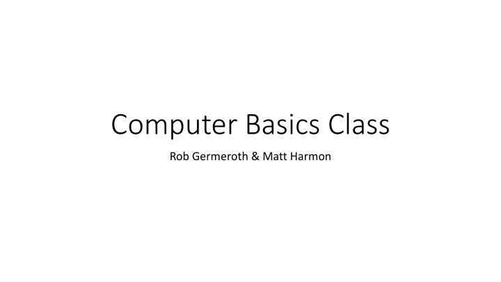 computer basics class