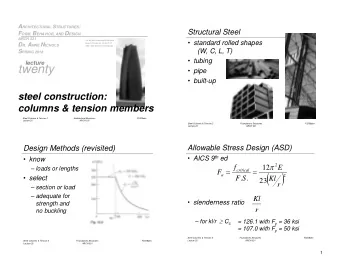 twenty  pipe  built-up  steel construction:  columns &amp; tension members  Steel Columns
