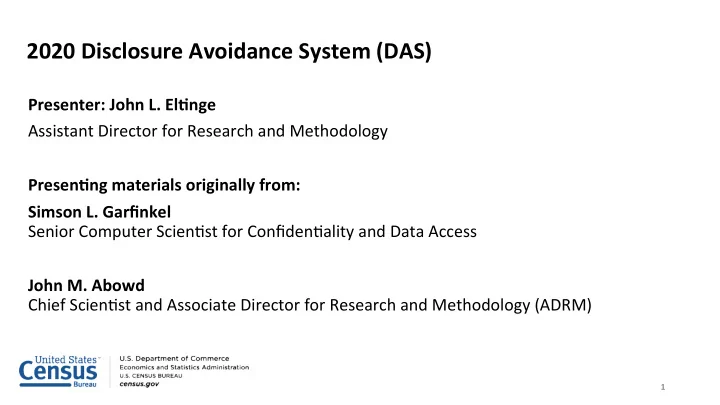 2020 disclosure avoidance system das
