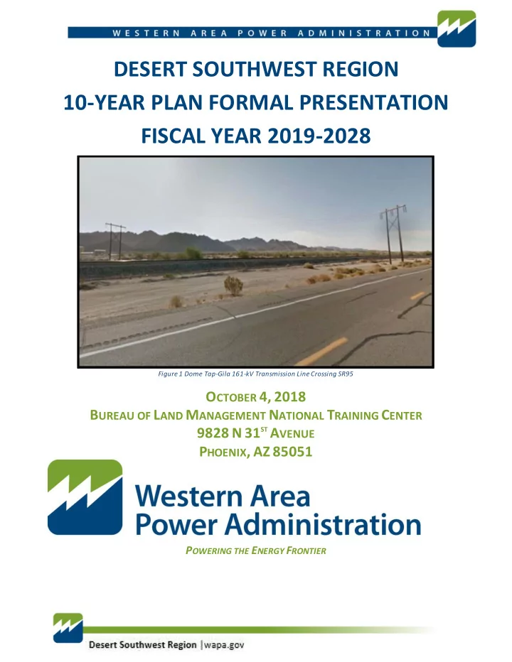 desert southwest region 10 year plan formal presentation