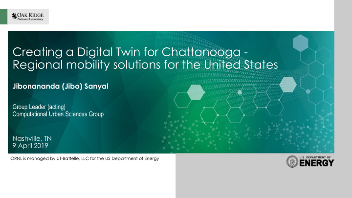 creating a digital twin for chattanooga regional mobility