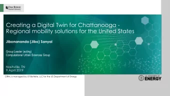 Creating a Digital Twin for Chattanooga -  Regional mobility solutions for the United States