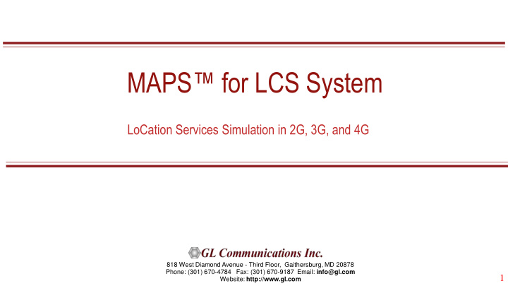 maps for lcs system
