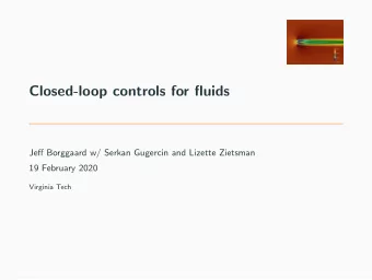 Closed-loop controls for fluids  Jeff Borggaard w/ Serkan Gugercin and Lizette Zietsman  19
