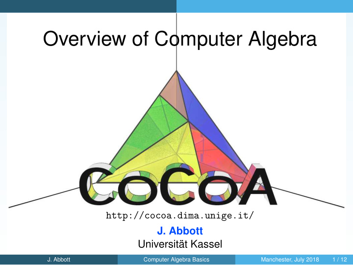 overview of computer algebra