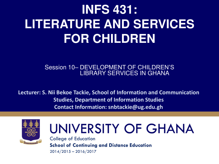 infs 431 literature and services for children