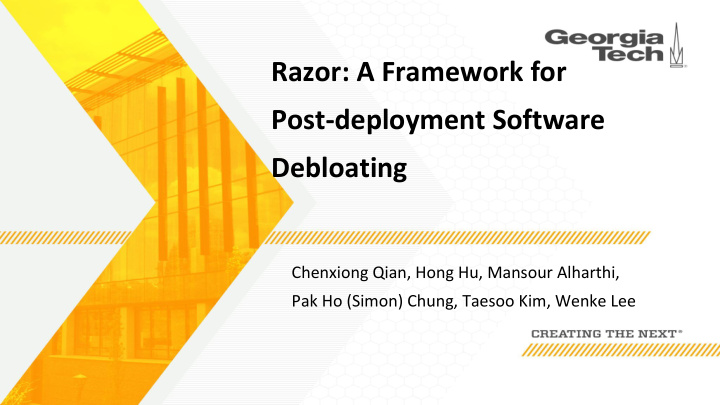 razor a framework for post deployment software debloating