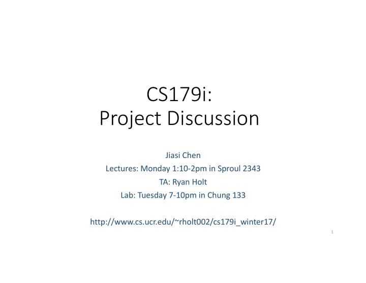 cs179i project discussion