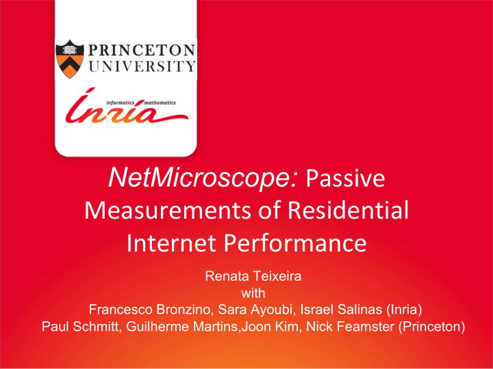 netmicroscope passive measurements of residential