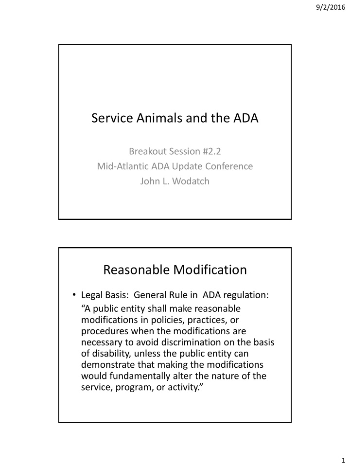 service animals and the ada