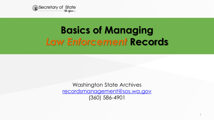 law enforcement records