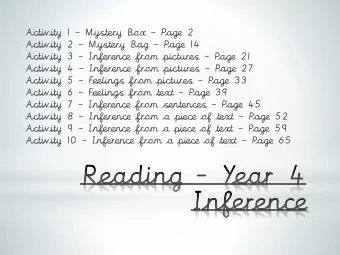 Activity 4  Inference from pictures  Page 27 Activity 5  Feelings from pictures  Page