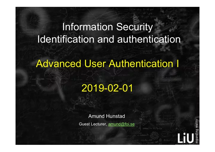 information security identification and authentication