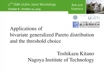Applications of  bivariate generalized Pareto distribution  and the threshold choice  Toshikazu