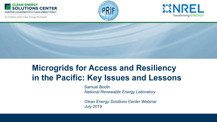 microgrids for access and resiliency in the pacific key