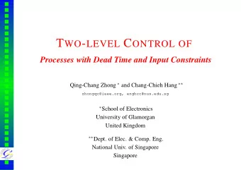 Outline  Background information  Motivation  Two-level control signal  Controller design