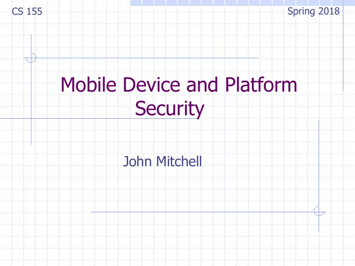 mobile device and platform security