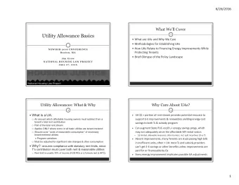 Utility Allowance Basics  2