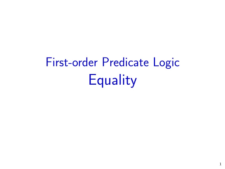 equality