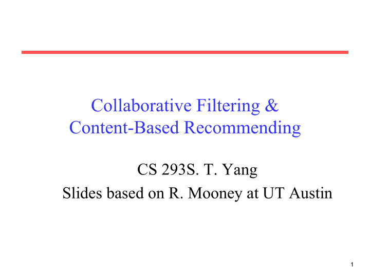 collaborative filtering content based recommending