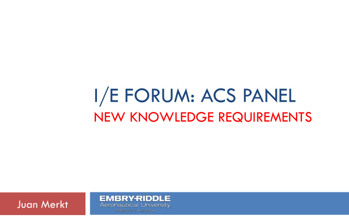 i e forum acs panel