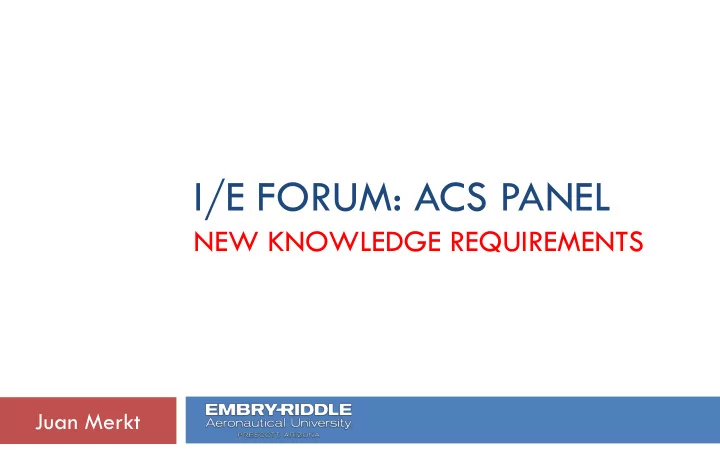 i e forum acs panel