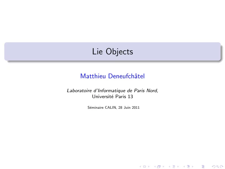 lie objects
