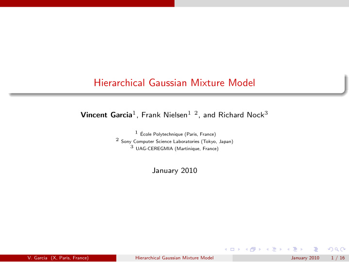 hierarchical gaussian mixture model