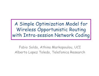 A Simple Optimization Model for  A Simple Optimization Model for  Wireless Opportunistic Routing