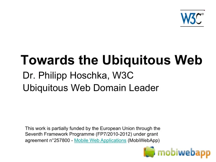 towards the ubiquitous web
