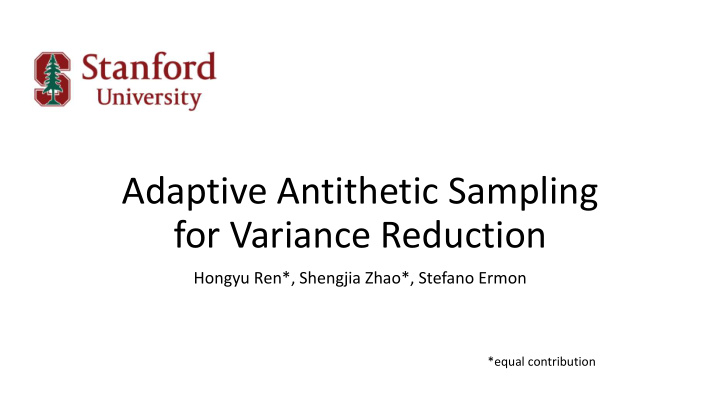 adaptive antithetic sampling